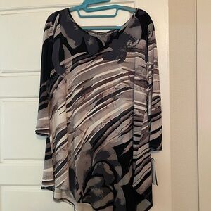 CLARA SUNWOO Women's Abstract Black and Gray Tunic